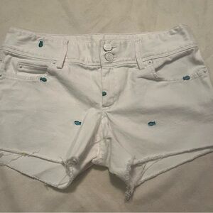 Lilly Pulitzer White Denim Shorts with Embroidered Accents